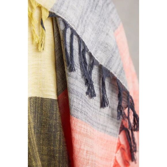 New Anthropologie Brushed Colorblock Throw Blanket - Picture 2 of 5